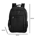Mochila Masculina Reforçada em Couro Impermeável para Viagem, Trabalho e Escola, Disponível em Preto e Marrom - Imagem 3